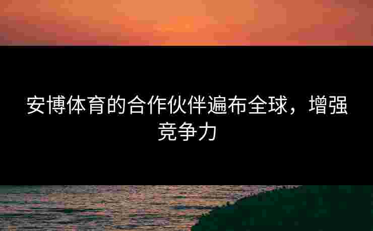安博体育的合作伙伴遍布全球，增强竞争力